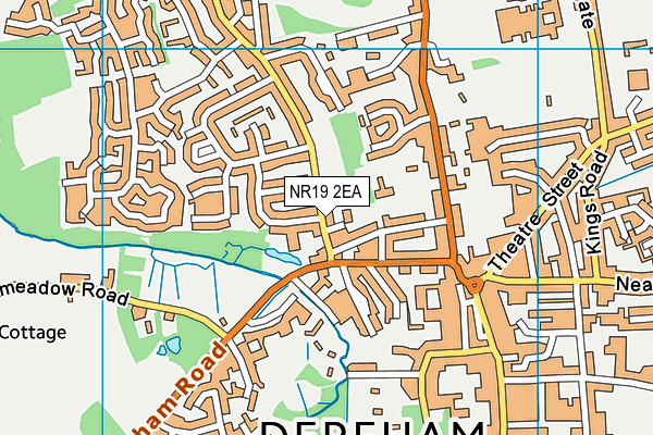 NR19 2EA map - OS VectorMap District (Ordnance Survey)