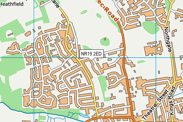 NR19 2ED map - OS VectorMap District (Ordnance Survey)