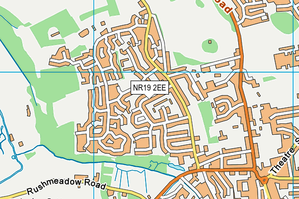 NR19 2EE map - OS VectorMap District (Ordnance Survey)