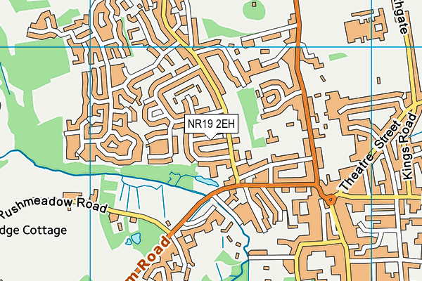 NR19 2EH map - OS VectorMap District (Ordnance Survey)