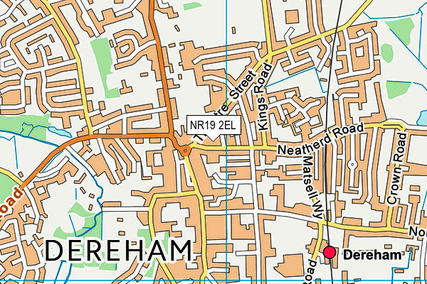 NR19 2EL map - OS VectorMap District (Ordnance Survey)