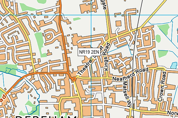 NR19 2EN map - OS VectorMap District (Ordnance Survey)
