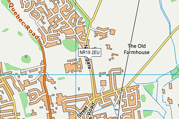 NR19 2EU map - OS VectorMap District (Ordnance Survey)