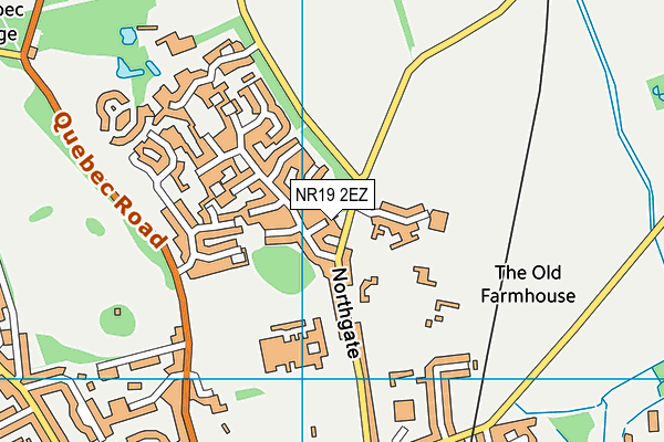 NR19 2EZ map - OS VectorMap District (Ordnance Survey)