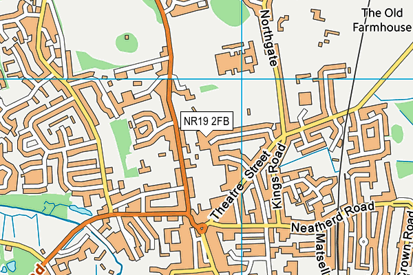 NR19 2FB map - OS VectorMap District (Ordnance Survey)