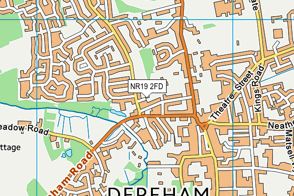 NR19 2FD map - OS VectorMap District (Ordnance Survey)
