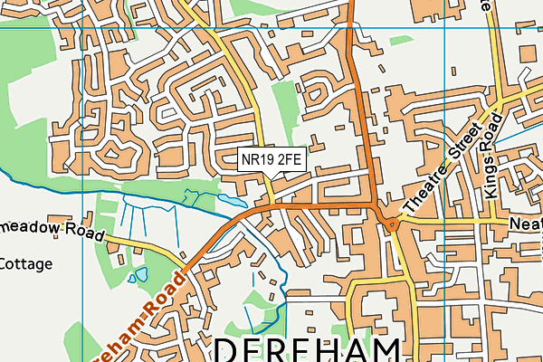 NR19 2FE map - OS VectorMap District (Ordnance Survey)