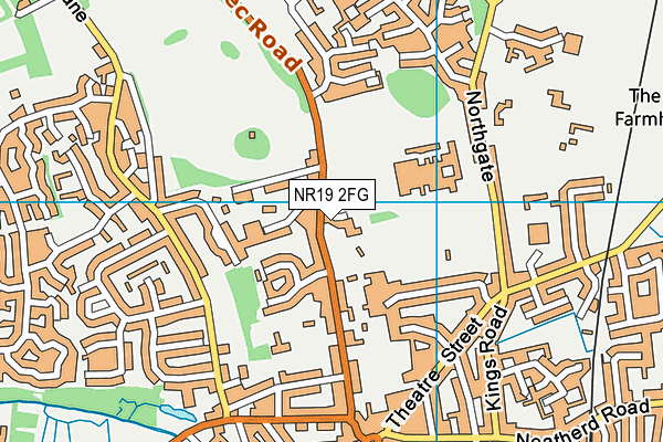 NR19 2FG map - OS VectorMap District (Ordnance Survey)