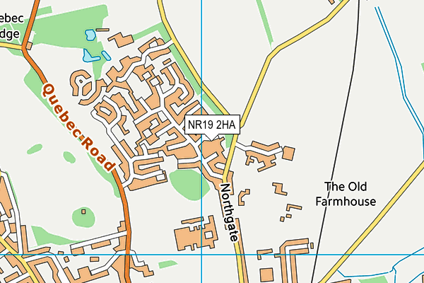 NR19 2HA map - OS VectorMap District (Ordnance Survey)