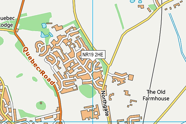 NR19 2HE map - OS VectorMap District (Ordnance Survey)