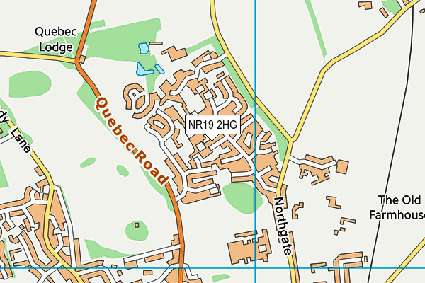 NR19 2HG map - OS VectorMap District (Ordnance Survey)