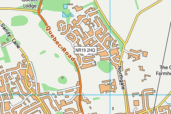 NR19 2HQ map - OS VectorMap District (Ordnance Survey)