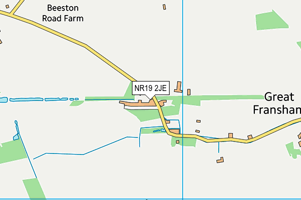 NR19 2JE map - OS VectorMap District (Ordnance Survey)
