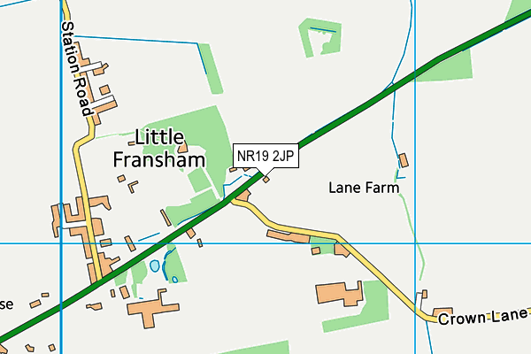 NR19 2JP map - OS VectorMap District (Ordnance Survey)