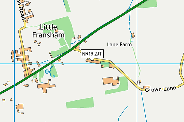 NR19 2JT map - OS VectorMap District (Ordnance Survey)