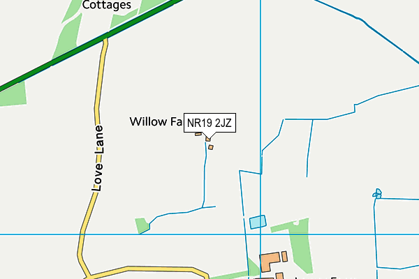 NR19 2JZ map - OS VectorMap District (Ordnance Survey)