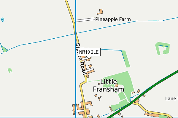 NR19 2LE map - OS VectorMap District (Ordnance Survey)