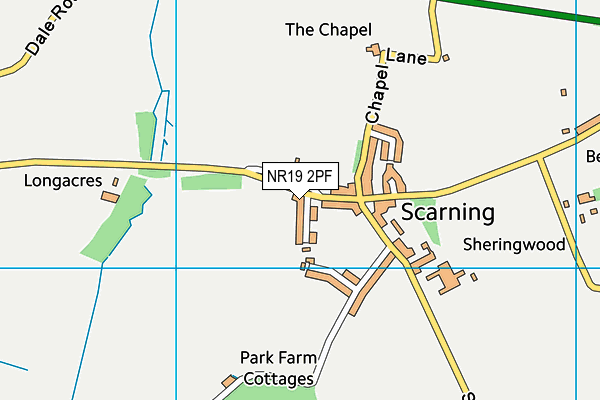 Scarning Playing Field map (NR19 2PF) - OS VectorMap District (Ordnance Survey)