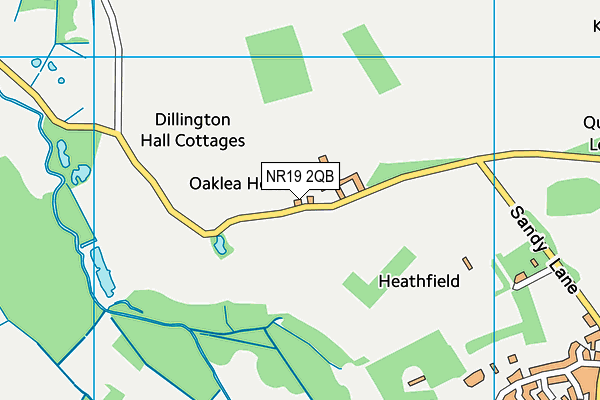NR19 2QB map - OS VectorMap District (Ordnance Survey)