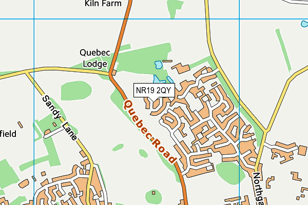 NR19 2QY map - OS VectorMap District (Ordnance Survey)
