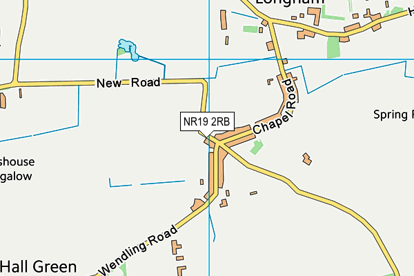 NR19 2RB map - OS VectorMap District (Ordnance Survey)