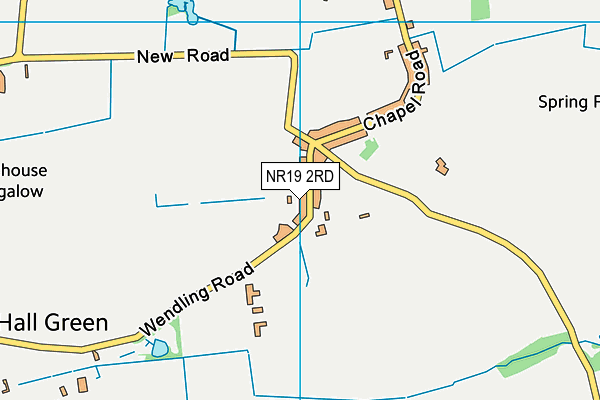 NR19 2RD map - OS VectorMap District (Ordnance Survey)