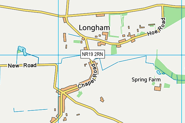 Longham Village Hall Playing Field map (NR19 2RN) - OS VectorMap District (Ordnance Survey)