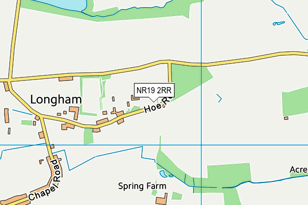 NR19 2RR map - OS VectorMap District (Ordnance Survey)