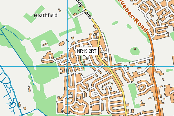 NR19 2RT map - OS VectorMap District (Ordnance Survey)