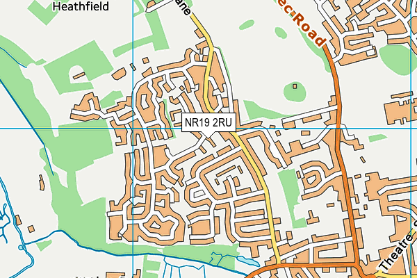 NR19 2RU map - OS VectorMap District (Ordnance Survey)