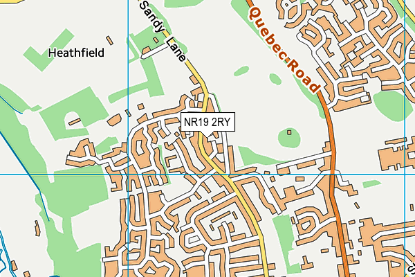 NR19 2RY map - OS VectorMap District (Ordnance Survey)