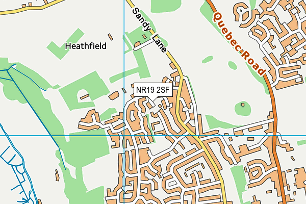 NR19 2SF map - OS VectorMap District (Ordnance Survey)