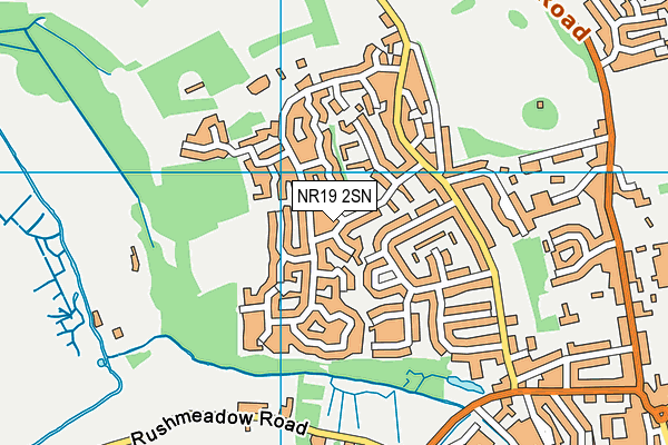 NR19 2SN map - OS VectorMap District (Ordnance Survey)