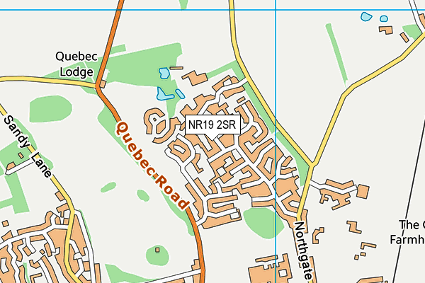 NR19 2SR map - OS VectorMap District (Ordnance Survey)