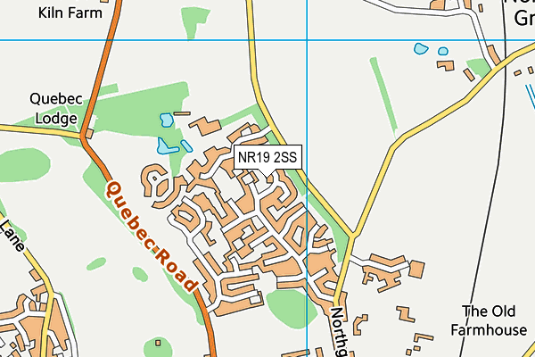 NR19 2SS map - OS VectorMap District (Ordnance Survey)