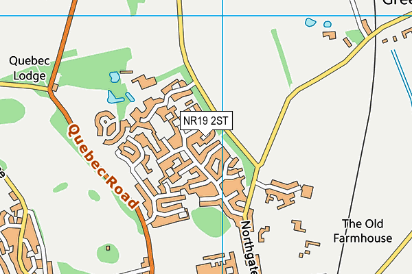 NR19 2ST map - OS VectorMap District (Ordnance Survey)