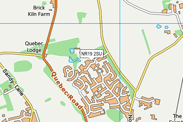 NR19 2SU map - OS VectorMap District (Ordnance Survey)