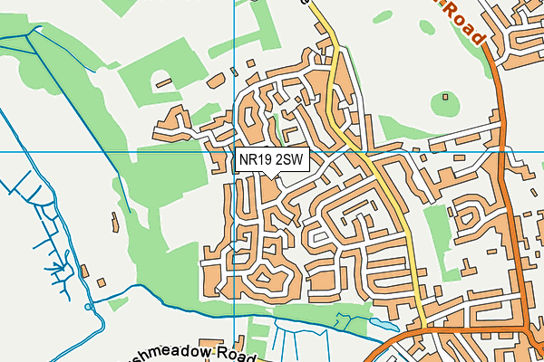 NR19 2SW map - OS VectorMap District (Ordnance Survey)