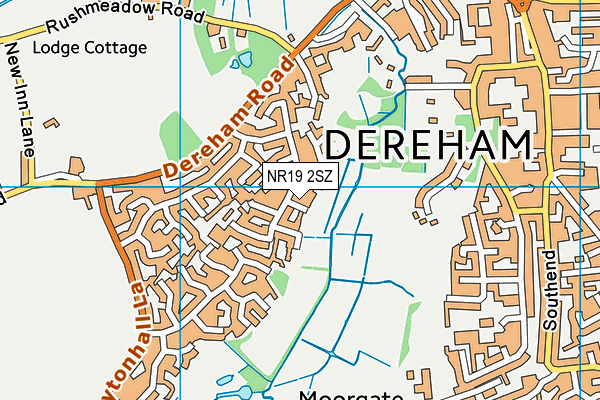 NR19 2SZ map - OS VectorMap District (Ordnance Survey)