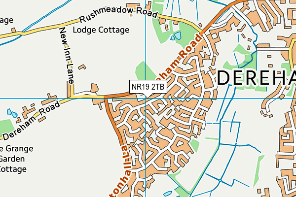 NR19 2TB map - OS VectorMap District (Ordnance Survey)