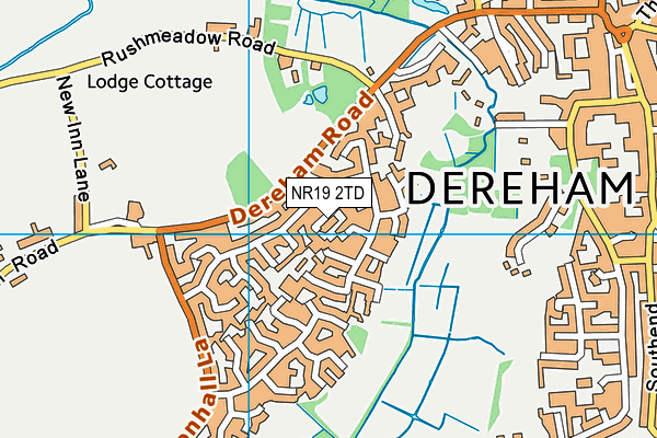 NR19 2TD map - OS VectorMap District (Ordnance Survey)