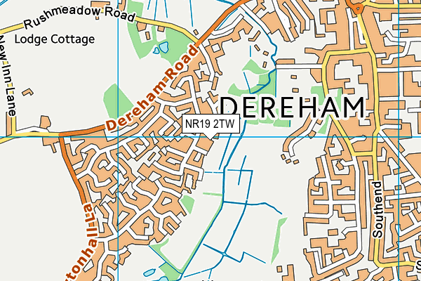 NR19 2TW map - OS VectorMap District (Ordnance Survey)