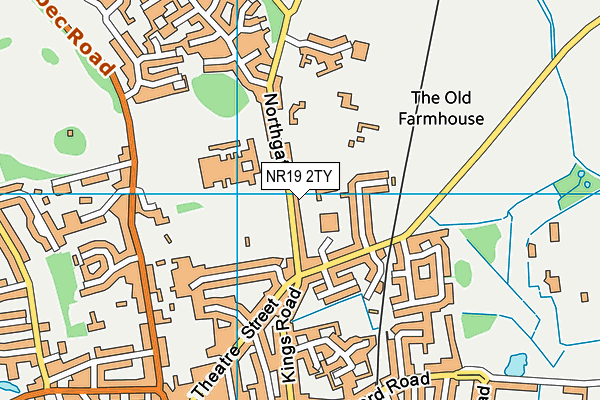 NR19 2TY map - OS VectorMap District (Ordnance Survey)