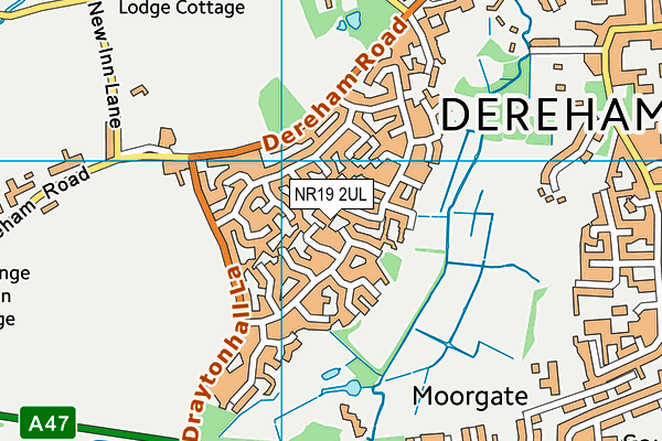 NR19 2UL map - OS VectorMap District (Ordnance Survey)