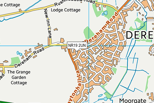 NR19 2UN map - OS VectorMap District (Ordnance Survey)