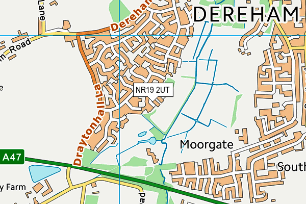 NR19 2UT map - OS VectorMap District (Ordnance Survey)