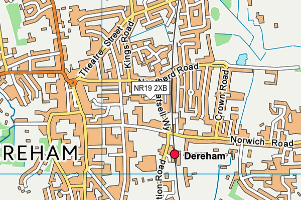 NR19 2XB map - OS VectorMap District (Ordnance Survey)