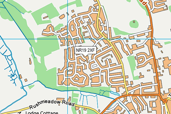 NR19 2XF map - OS VectorMap District (Ordnance Survey)