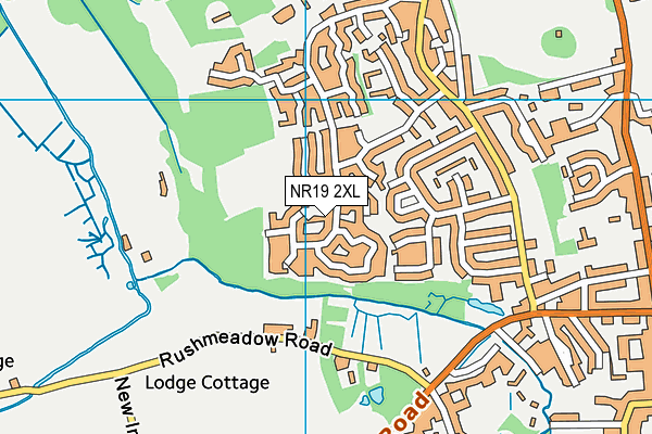 NR19 2XL map - OS VectorMap District (Ordnance Survey)