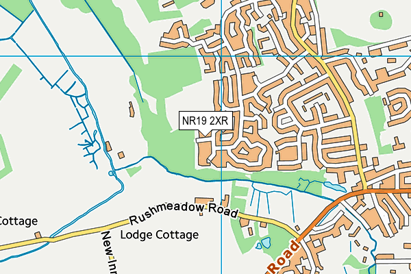NR19 2XR map - OS VectorMap District (Ordnance Survey)